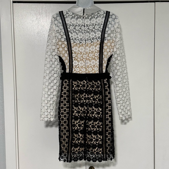 VENUS Womenβs Cut out Tweed dress 8 floral embroidered elegant midi long sleeve - Picture 8 of 16